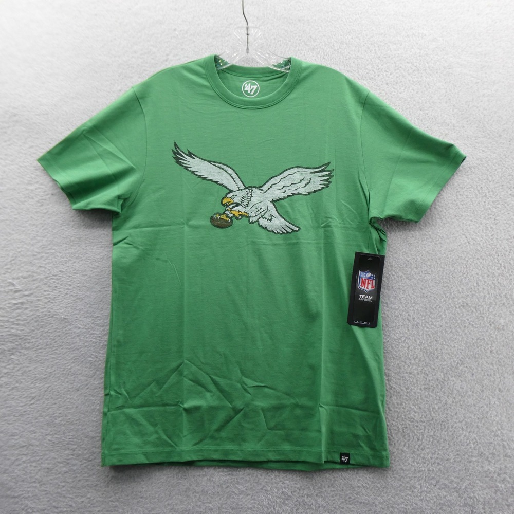 47 Brand Philadelphia Eagles Shirt Mens Medium Green Throwback Logo Cotton